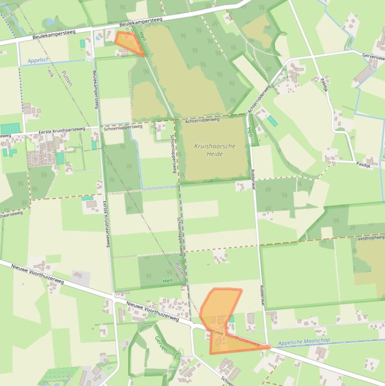 Kaart van postcodegebied 3882LL.