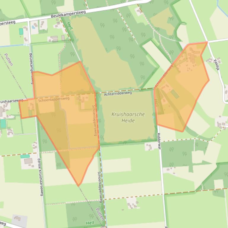Kaart van postcodegebied 3882LM.