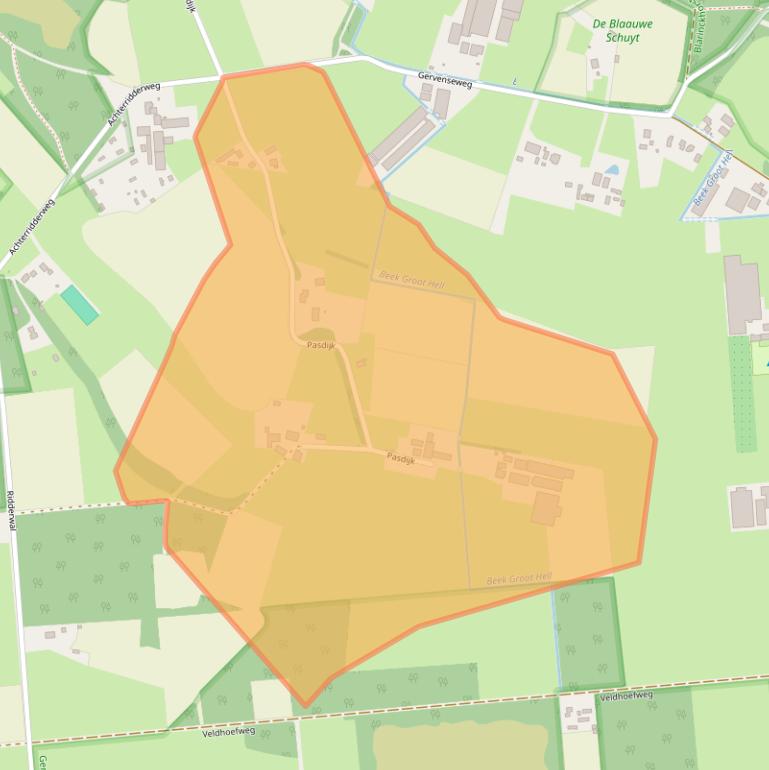 Kaart van postcodegebied 3882LR.
