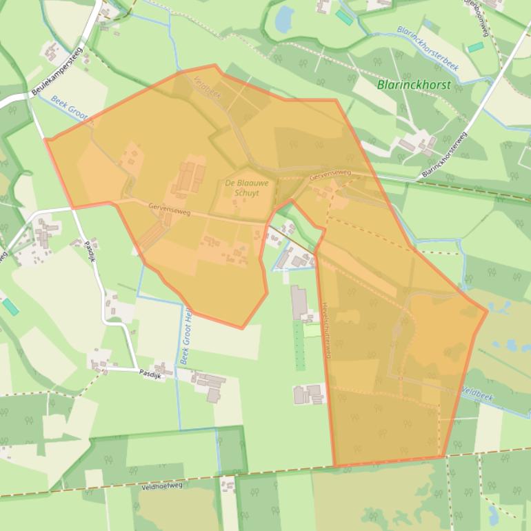 Kaart van postcodegebied 3882LV.