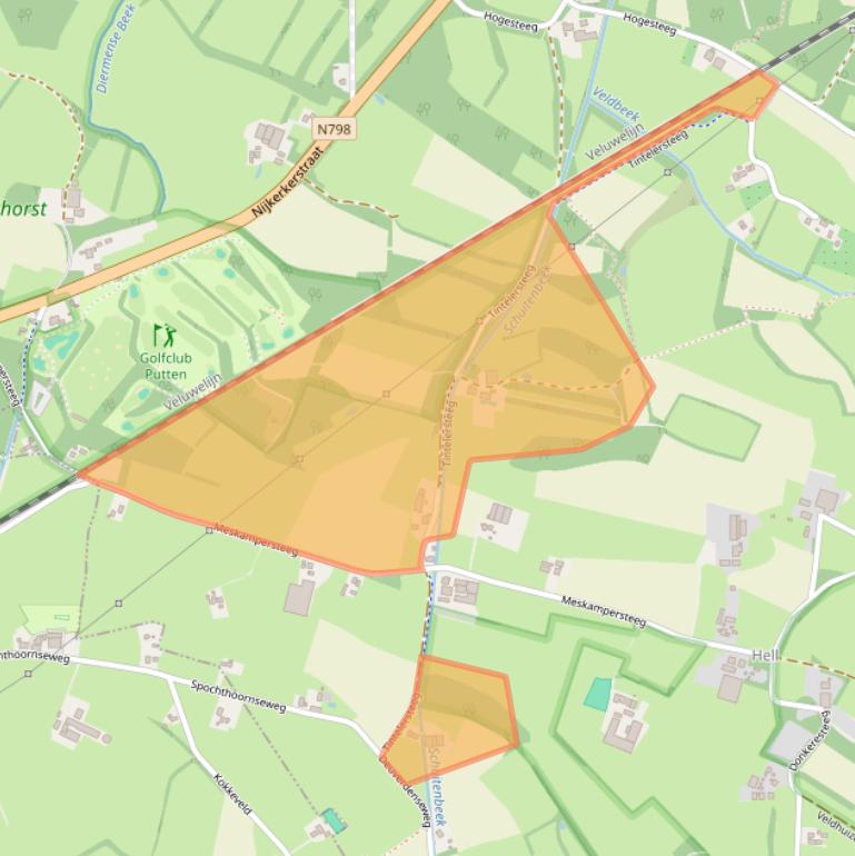 Kaart van postcodegebied 3882MK.