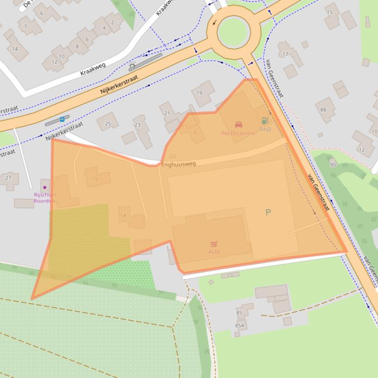 Kaart van postcodegebied 3882ML.