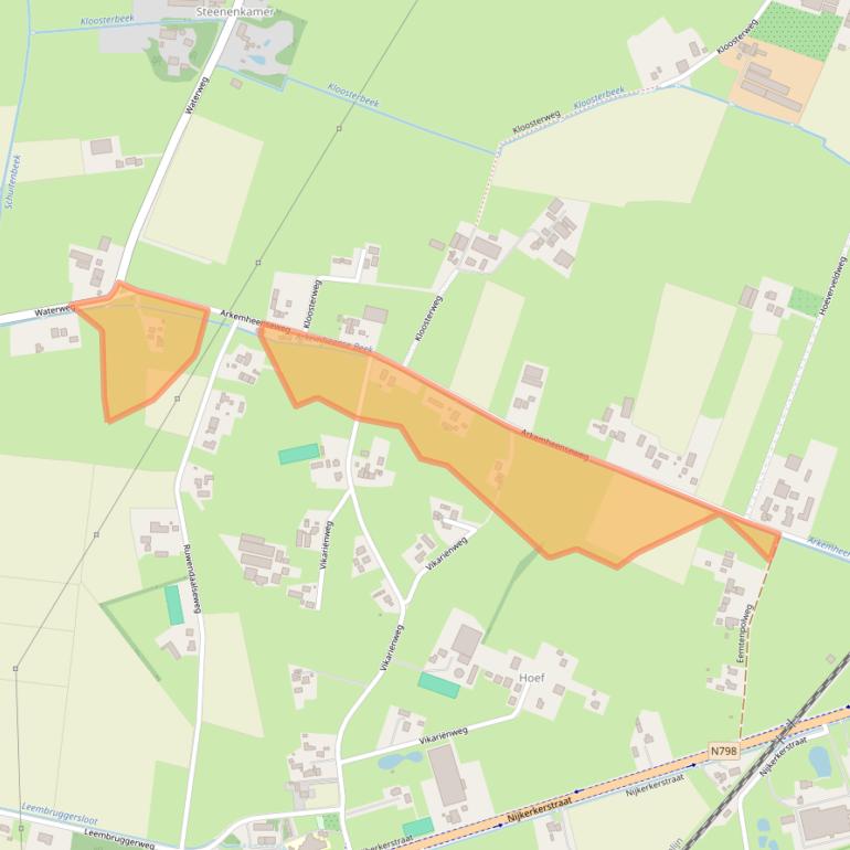 Kaart van postcodegebied 3882NT.