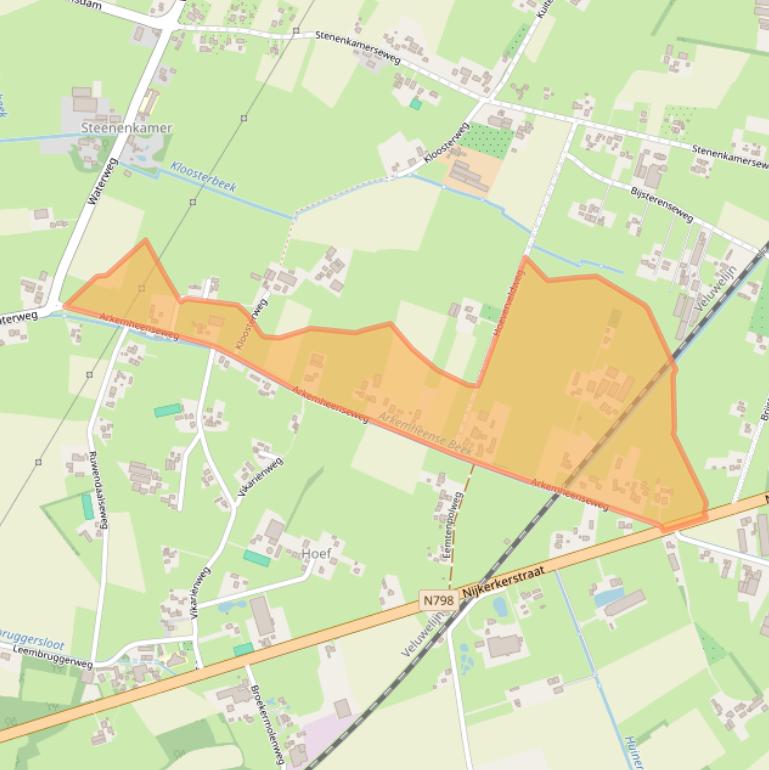 Kaart van postcodegebied 3882NV.