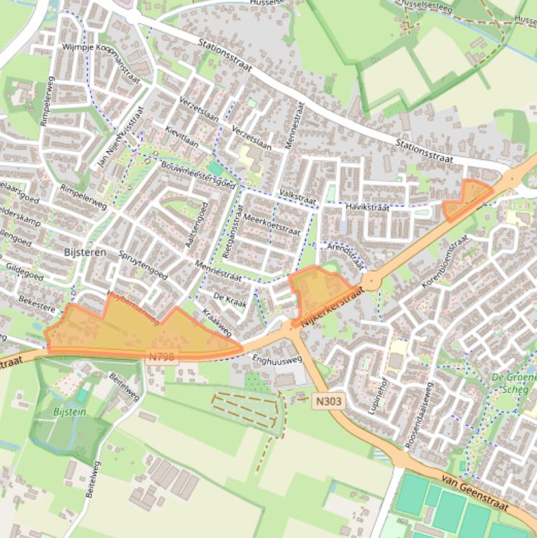 Kaart van postcodegebied 3882PG.