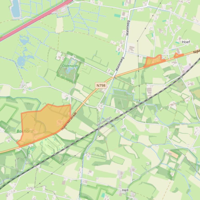 Kaart van postcodegebied 3882PJ.