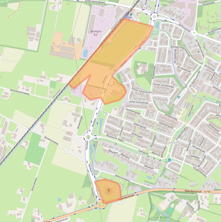 Kaart van postcodegebied 3882PK.
