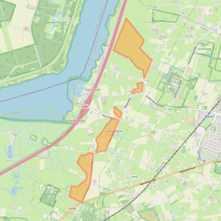 Kaart van postcodegebied 3882RA.