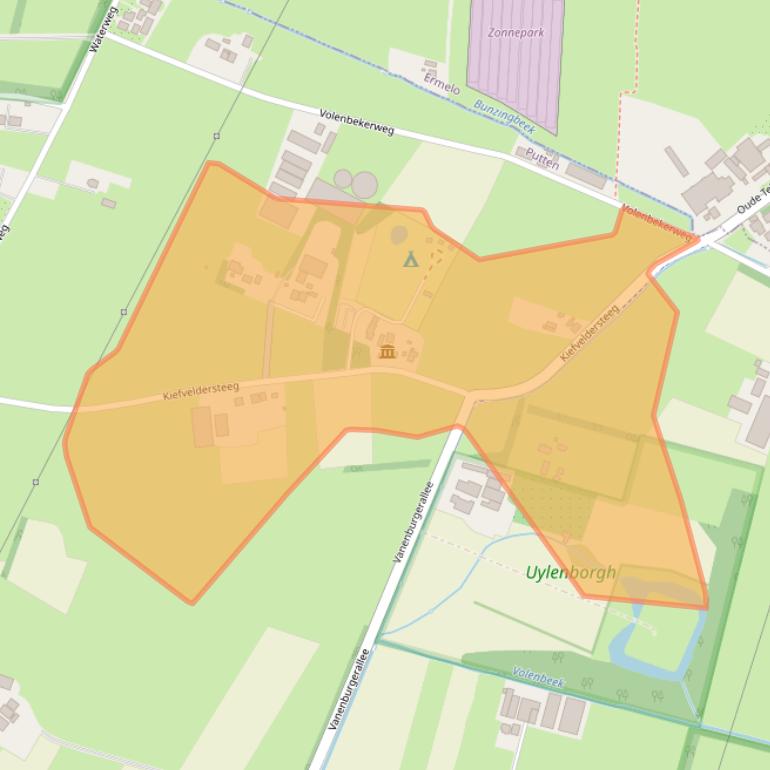 Kaart van postcodegebied 3882RG.