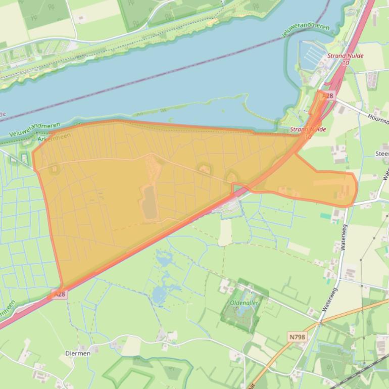 Kaart van postcodegebied 3882RS.