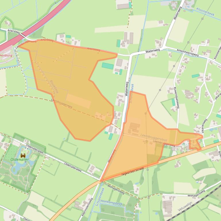 Kaart van postcodegebied 3882RV.