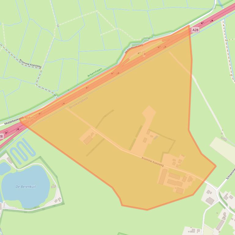 Kaart van postcodegebied 3882RZ.