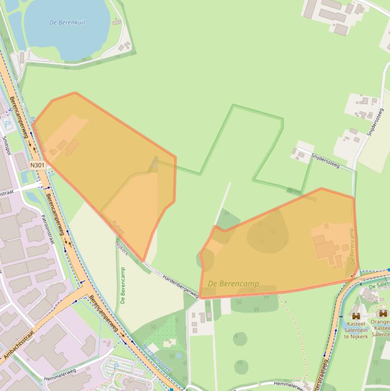 Kaart van postcodegebied 3882SB.