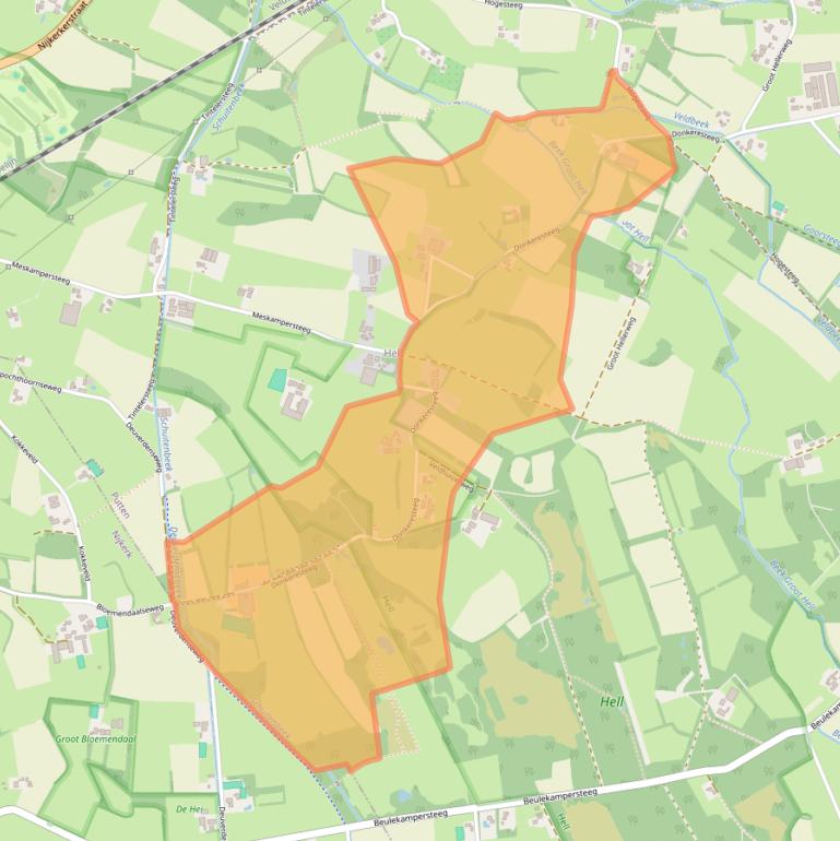 Kaart van postcodegebied 3882SM.