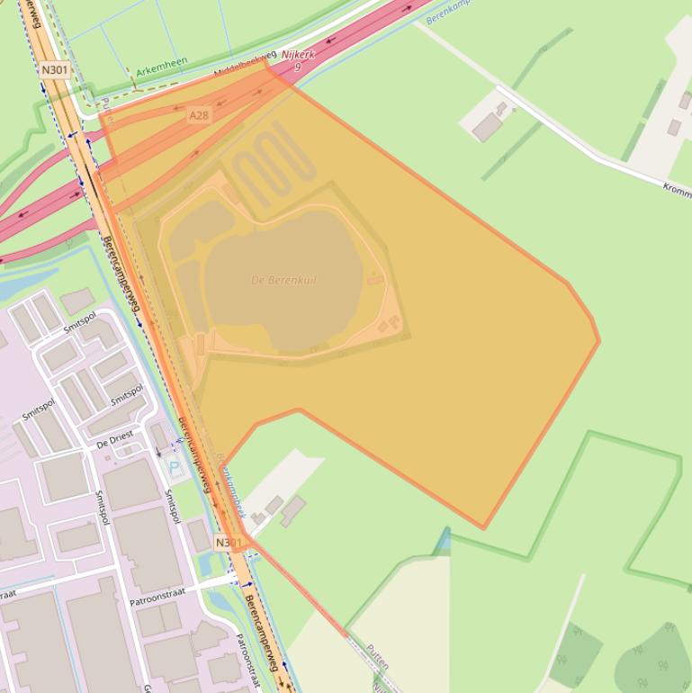 Kaart van postcodegebied 3882SP.