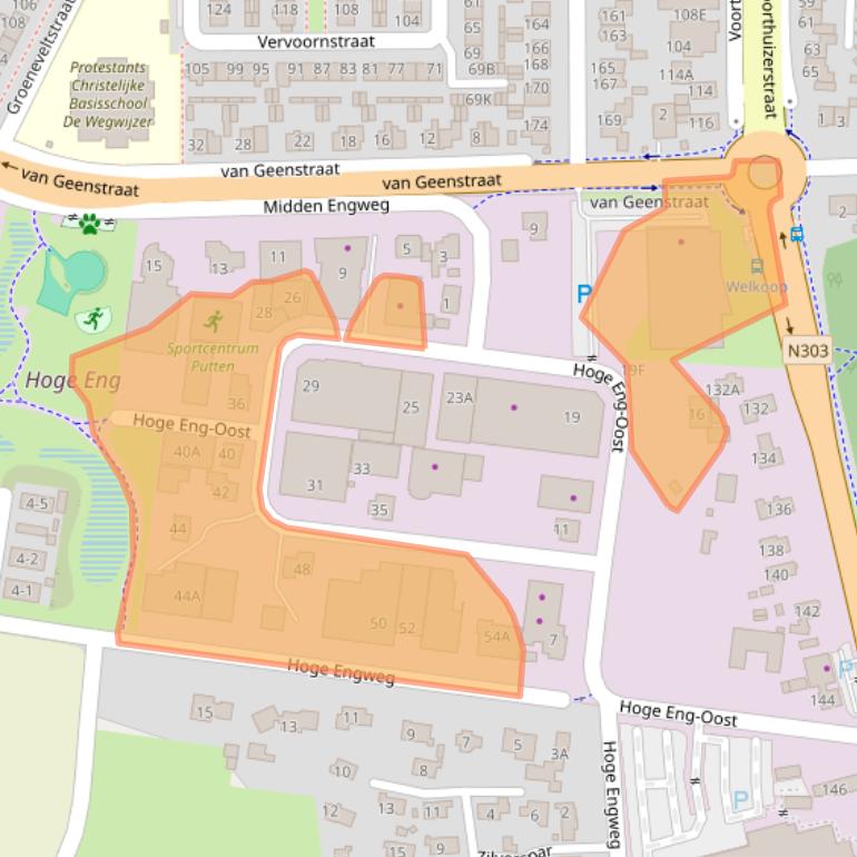 Kaart van postcodegebied 3882TN.