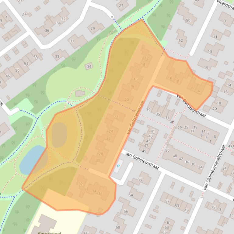 Kaart van postcodegebied 3882VD.