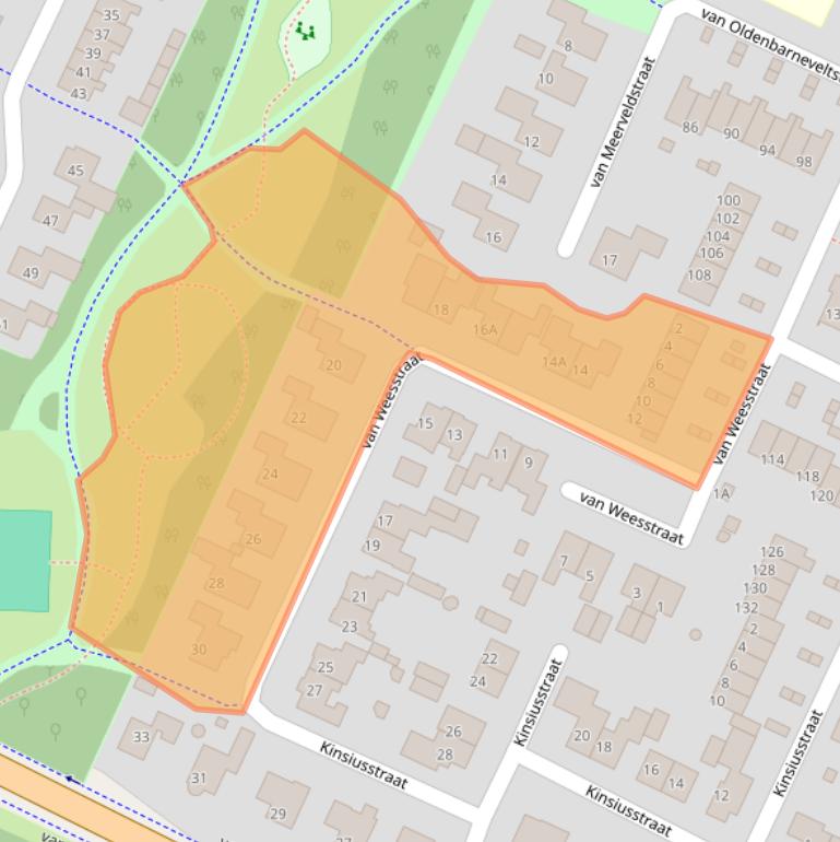 Kaart van postcodegebied 3882VG.