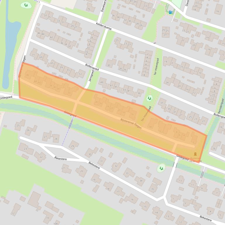 Kaart van postcodegebied 3882WG.