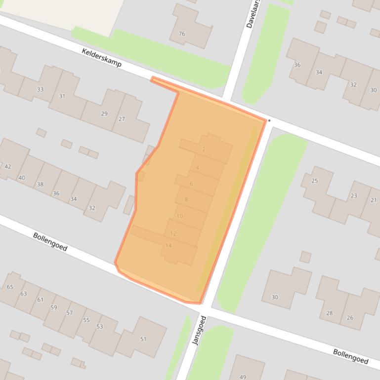 Kaart van postcodegebied 3882WK.