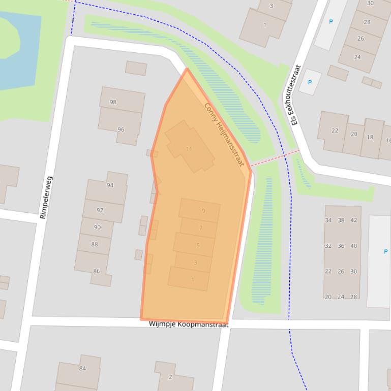 Kaart van postcodegebied 3882WX.