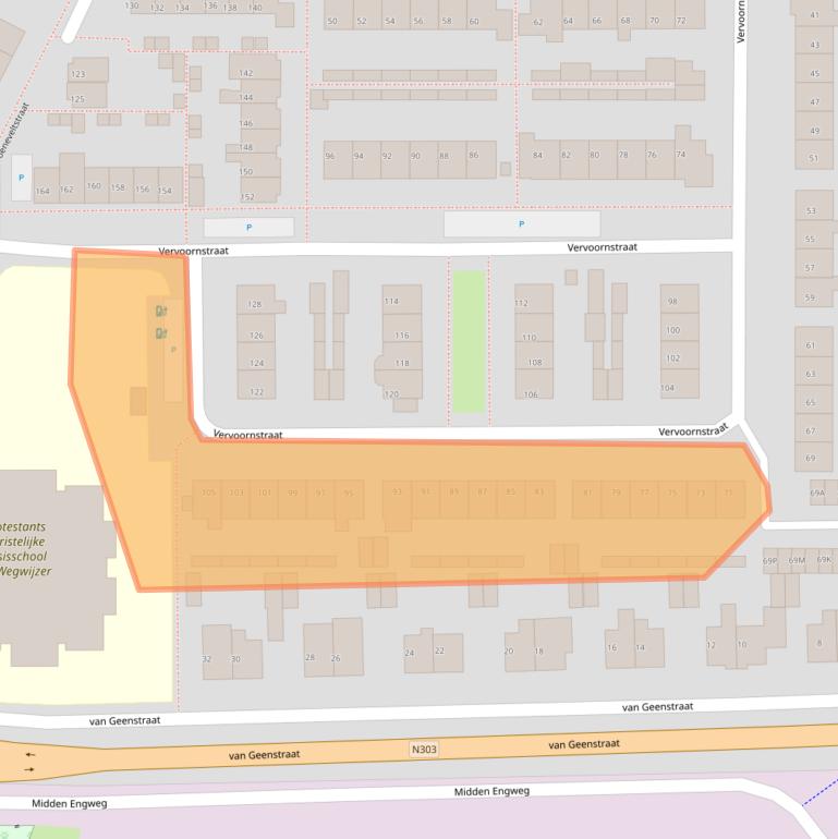 Kaart van postcodegebied 3882XM.