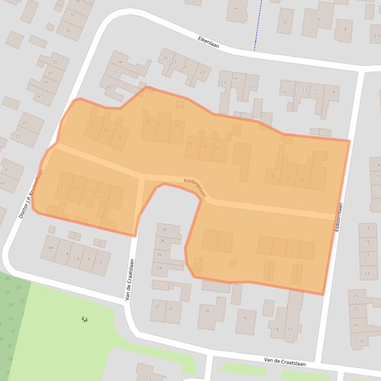 Kaart van postcodegebied 3886AC.