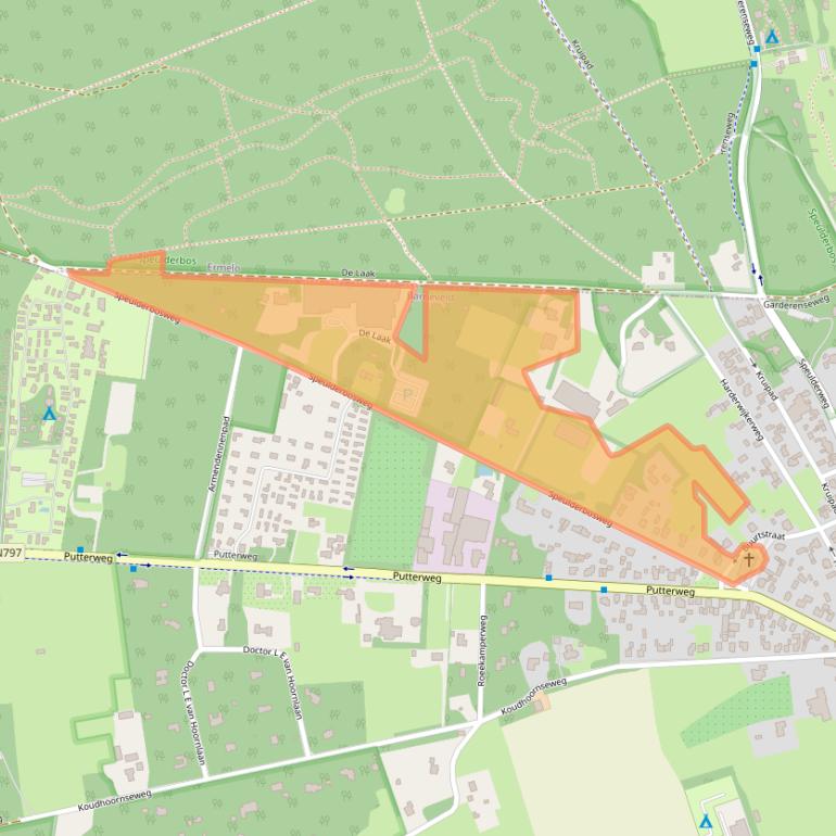 Kaart van postcodegebied 3886AP.