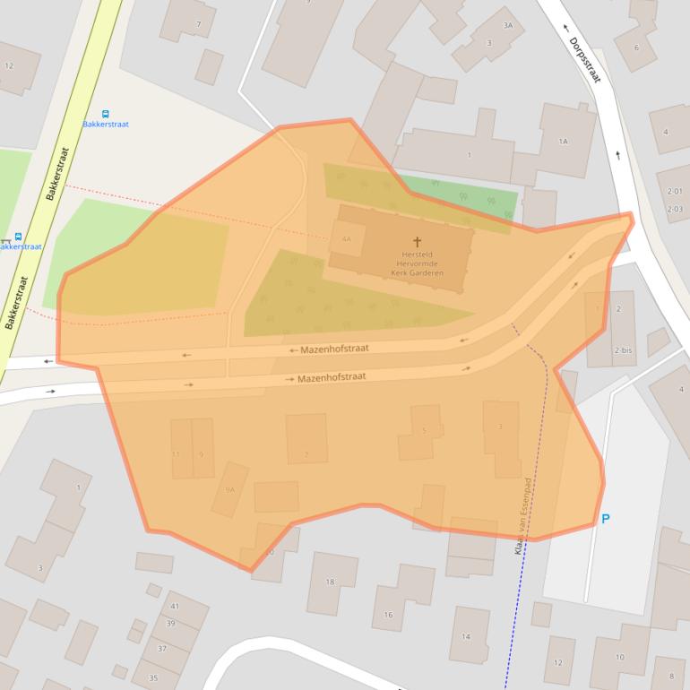 Kaart van postcodegebied 3886AW.