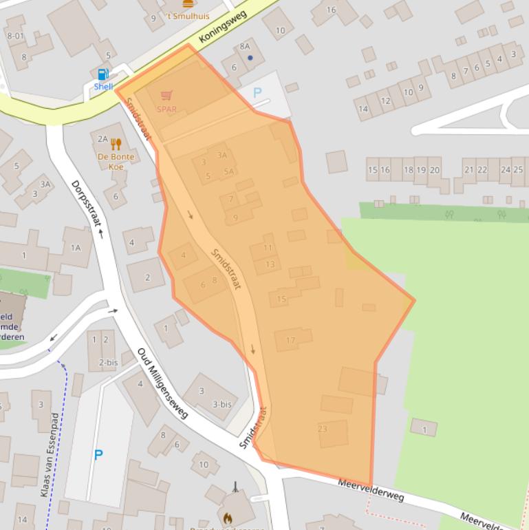 Kaart van postcodegebied 3886AX.