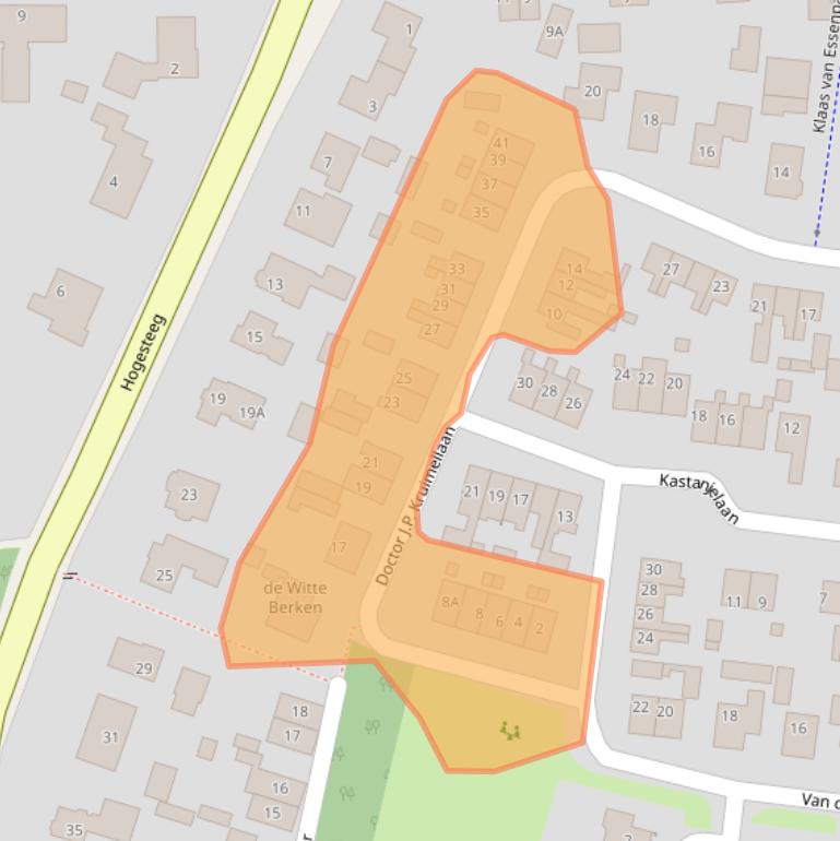 Kaart van postcodegebied 3886AZ.