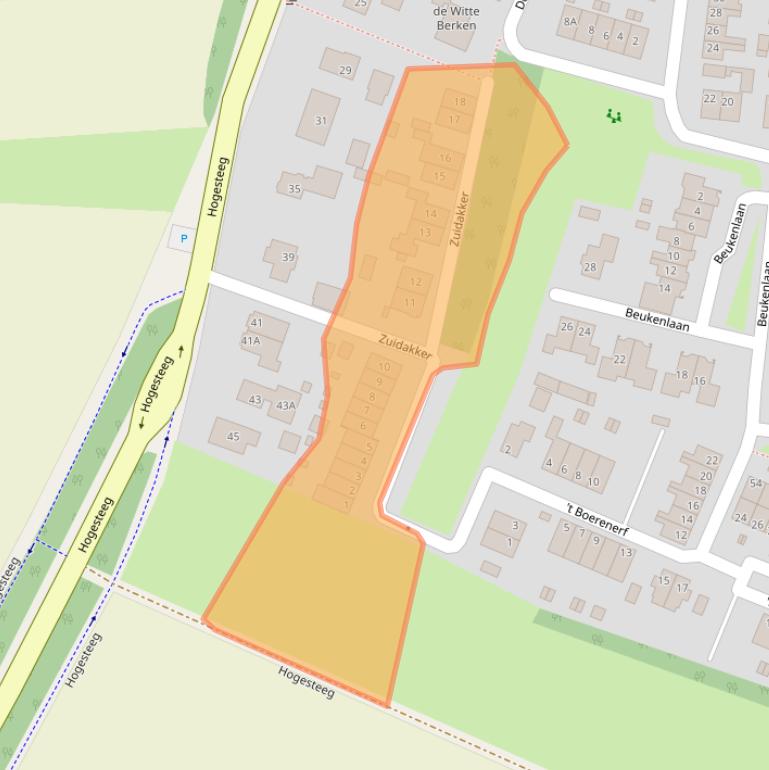 Kaart van postcodegebied 3886BB.