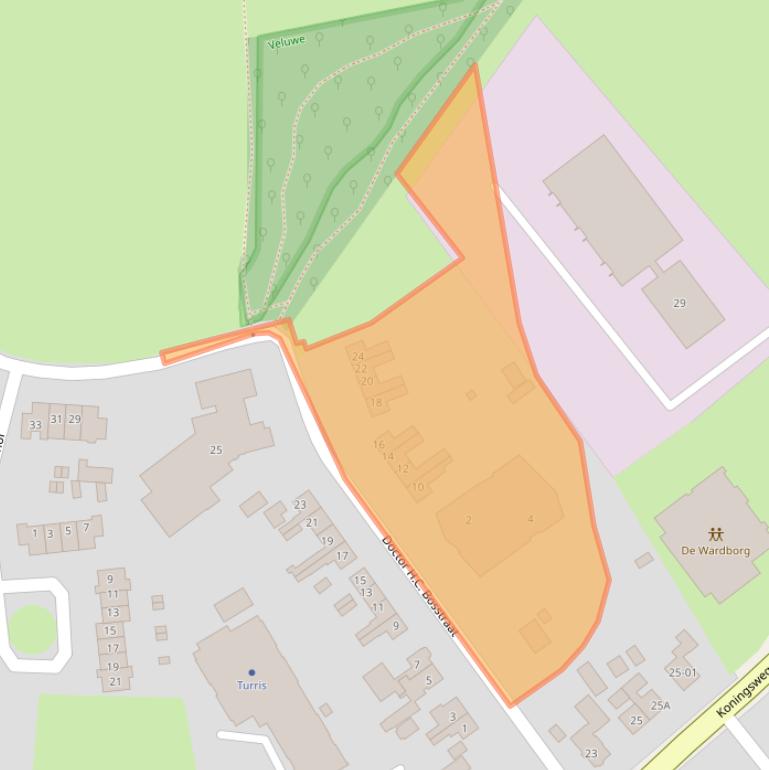 Kaart van postcodegebied 3886KB.