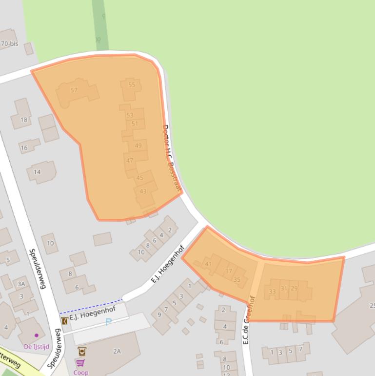 Kaart van postcodegebied 3886KG.