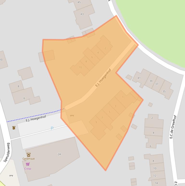 Kaart van postcodegebied 3886KL.