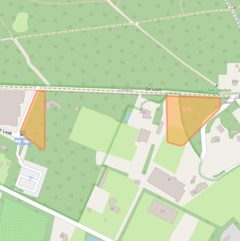 Kaart van postcodegebied 3886LG.