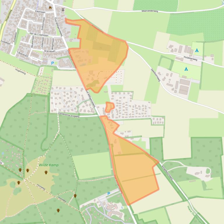 Kaart van postcodegebied 3886MC.