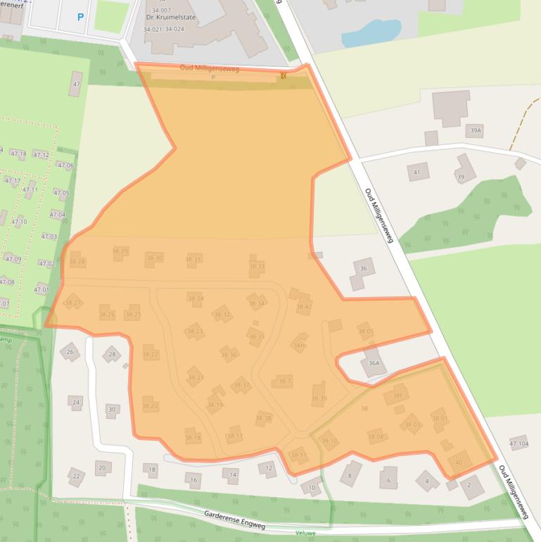 Kaart van postcodegebied 3886MG.