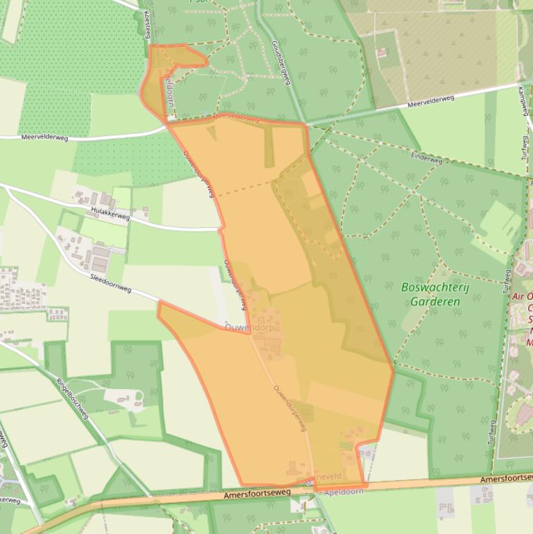 Kaart van postcodegebied 3886MR.