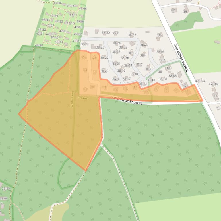 Kaart van postcodegebied 3886MV.