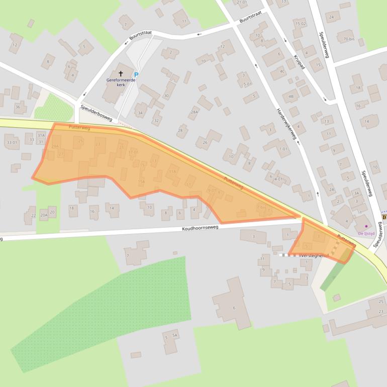 Kaart van postcodegebied 3886PA.