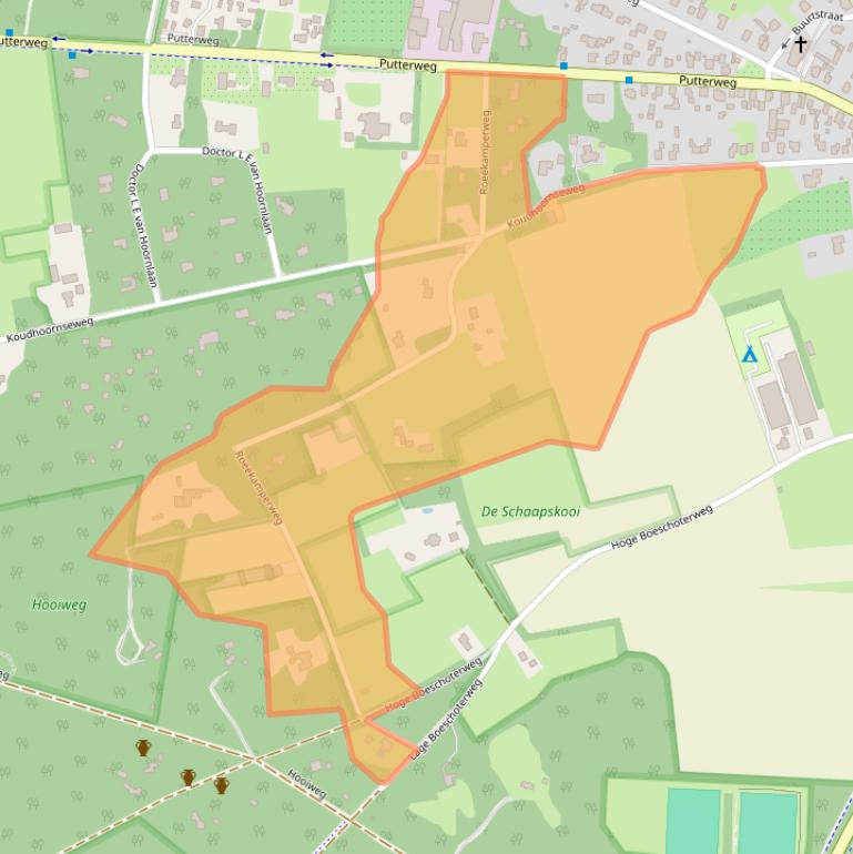 Kaart van postcodegebied 3886PL.