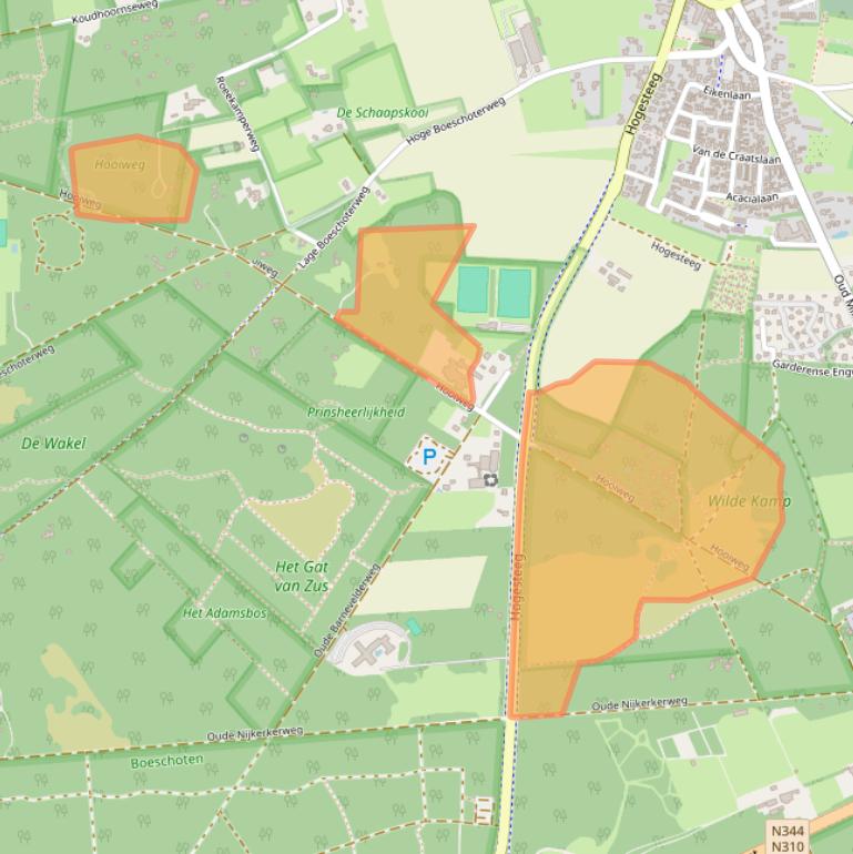 Kaart van postcodegebied 3886PM.
