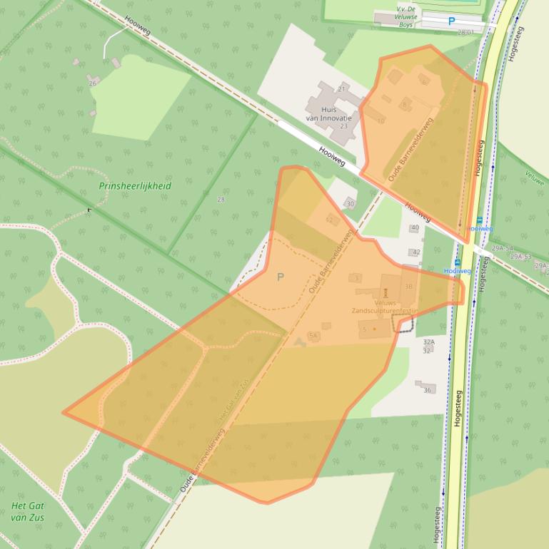 Kaart van postcodegebied 3886PT.