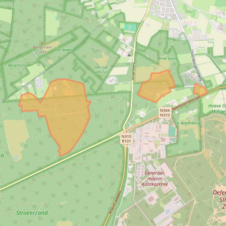 Kaart van postcodegebied 3886PV.