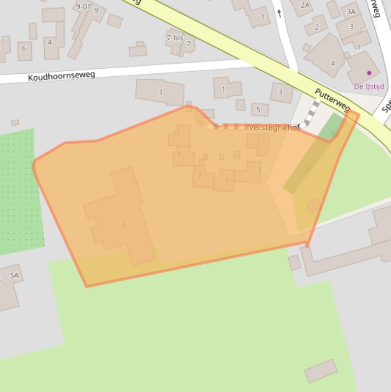 Kaart van postcodegebied 3886PZ.