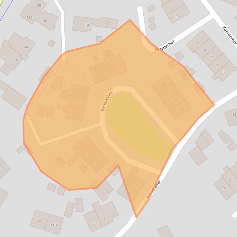 Kaart van postcodegebied 3888KG.
