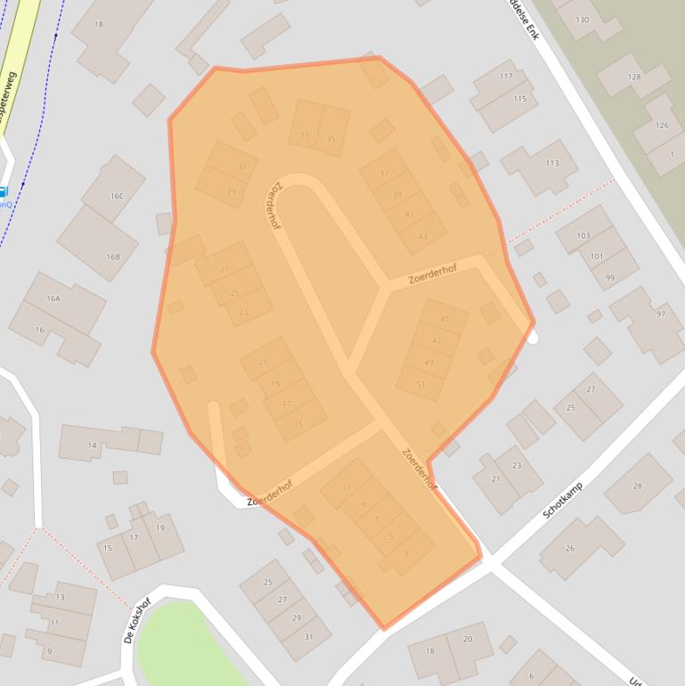 Kaart van postcodegebied 3888KN.