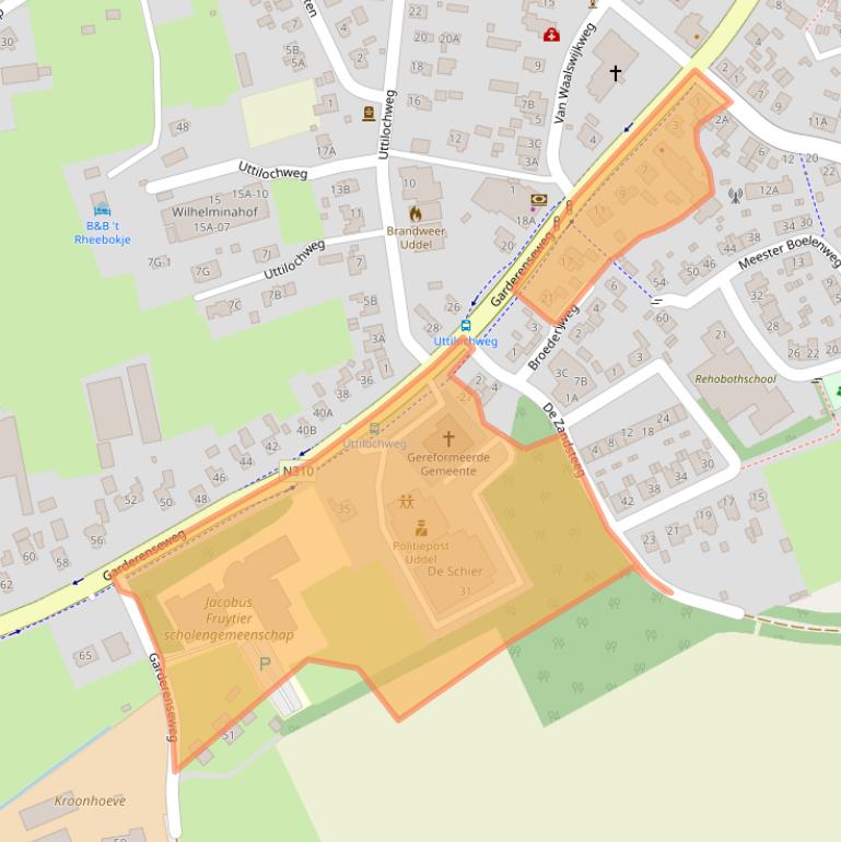 Kaart van postcodegebied 3888LA.