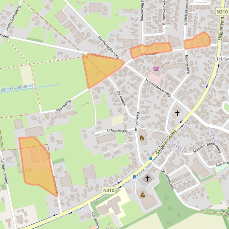 Kaart van postcodegebied 3888LH.